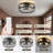 16.5 Inch Flash Mount Ceiling Fan with Light and Remote, DC Motor, E26 Bulbs