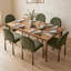 Chaises de salle à manger rembourrées avec pieds en métal, chaises latérales modernes à dossier incurvé pour cuisine, salon, bureau, toile brossée vert olive-1458705805