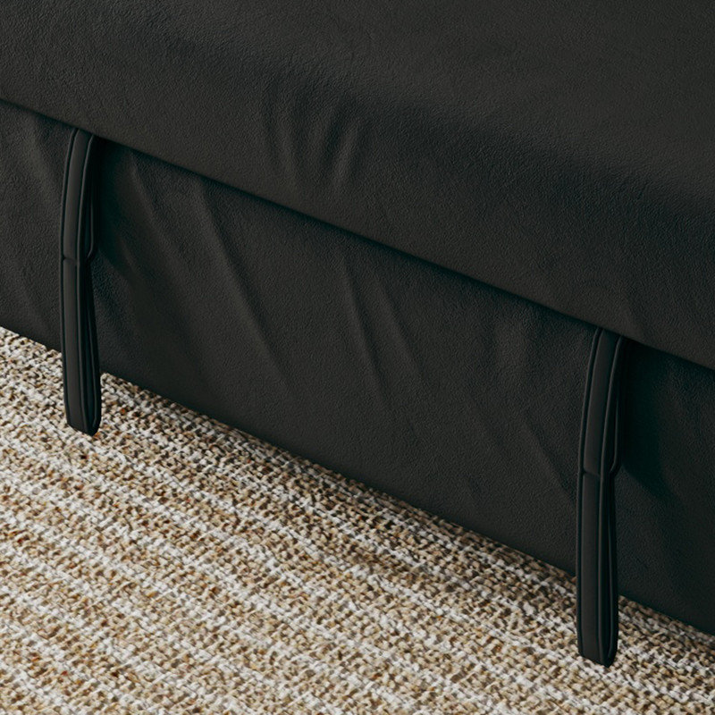 Canapé-lit convertible en velours avec rangement , Black