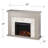 Marble Tiled Electric Fireplace Gray