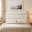 Tête de lit capitonnée murale moderne à hauteur réglable, design flottant, format Queen, lin crème-1507409175-1507409173