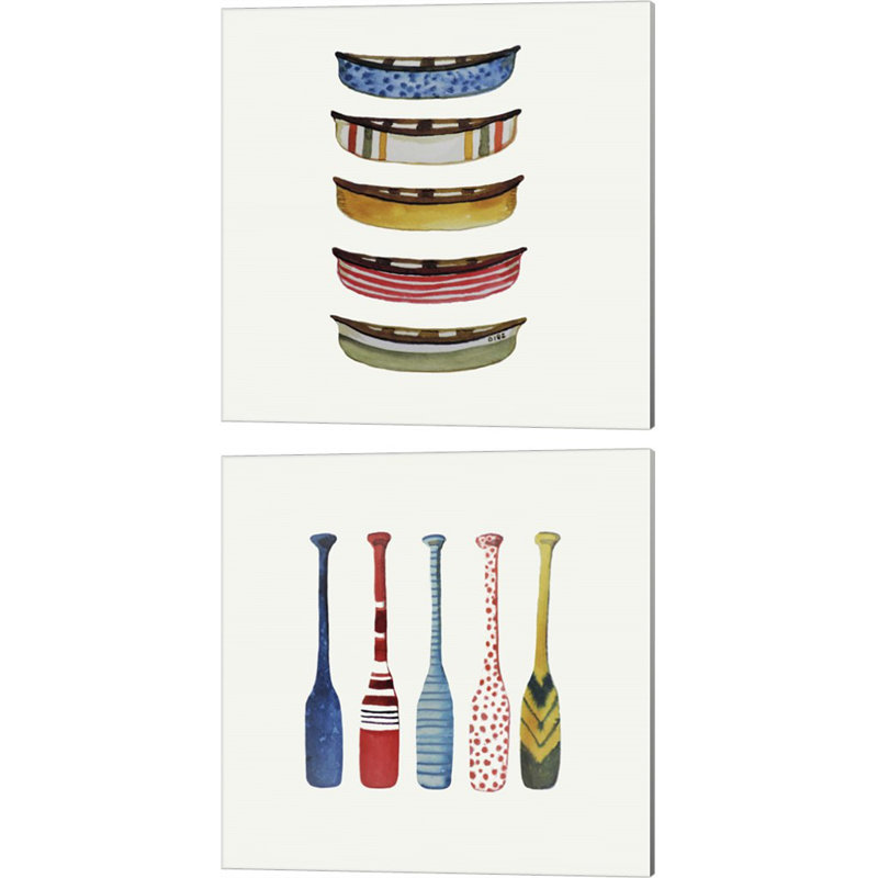 «Canoe & Paddle» par Sylvie Demers, art sur toile (ensemble de 2)