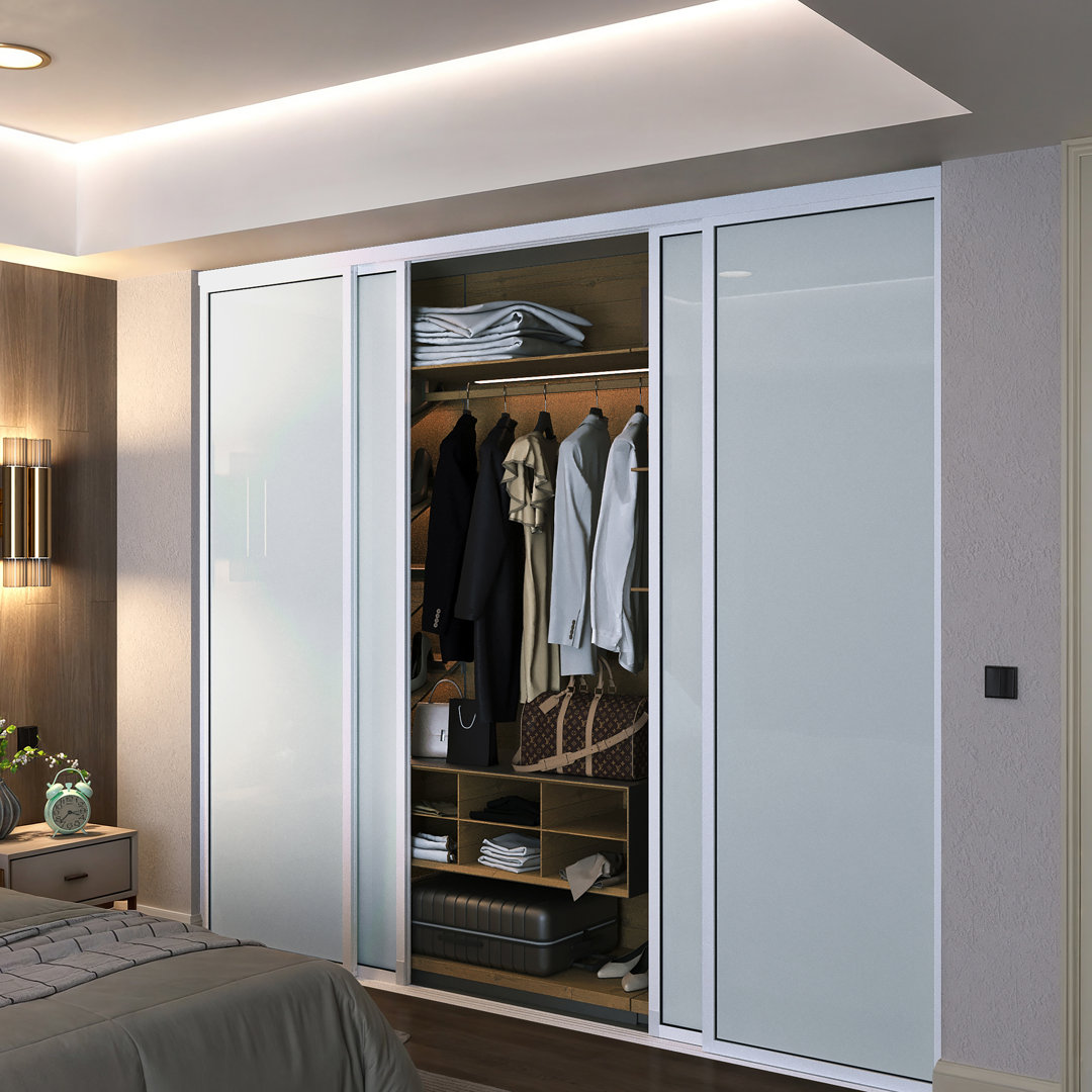 4 Panel Milky Glass Sliding Closet Doors22 