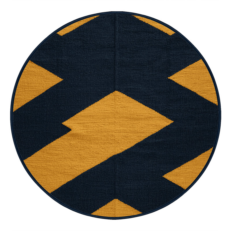 Machine Washable Checkered Gray Area Rug, Round 8'