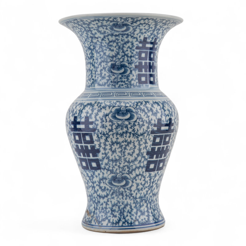 Blue and White Porcelain Mantel Flower Vase