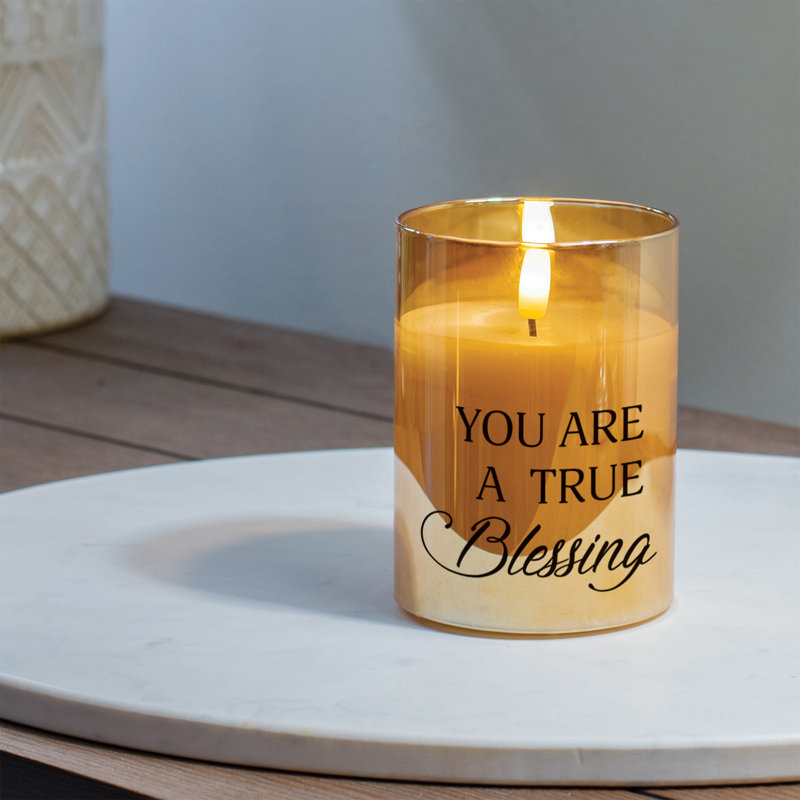 Fresh Flameless Jar Candle with Glass Holder