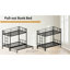 Lit simple escamotable en métal avec garde-corps et échelle intégrée, cadre convertible peu encombrant pour la chambre à coucher, noir
