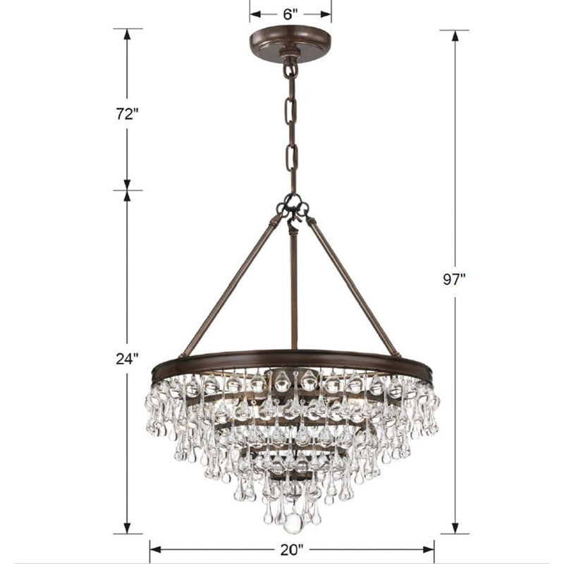 Freddy 6 - Light Dimmable Tiered Chandelier, Vibrant Bronze