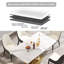 Table en pierre artificielle blanche de 63 po à deux pieds, pour 6 à 8 convives, blanc fritté moderne