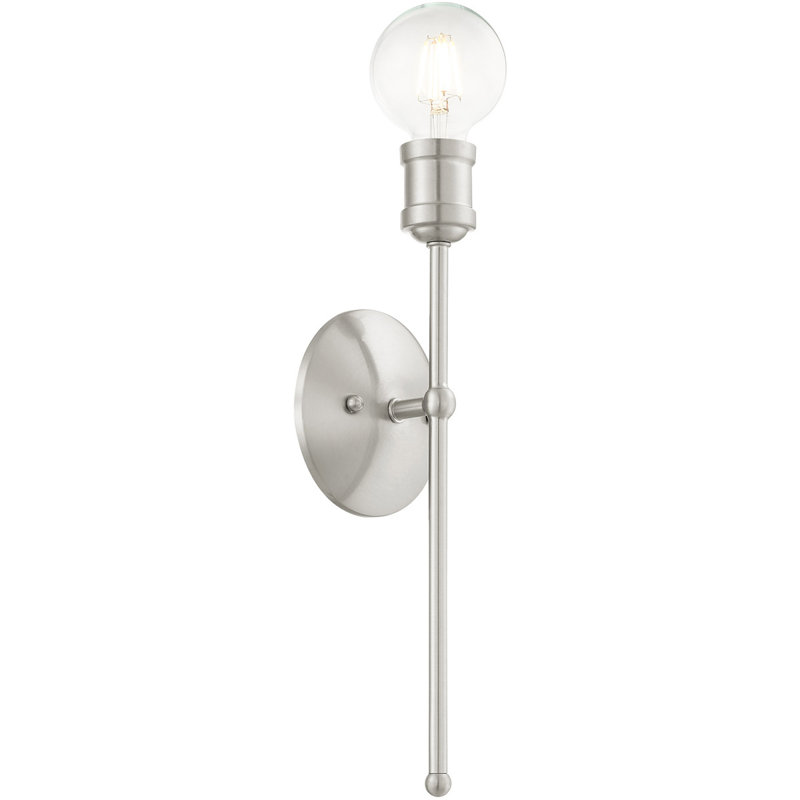 5 Wall Sconce with Steel Base - Modern Lighting Fixture., Brushed Nickel