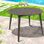 Tables de patio durables, 47,25 po en bois d'acacia, salle à manger d'extérieur gris moderne