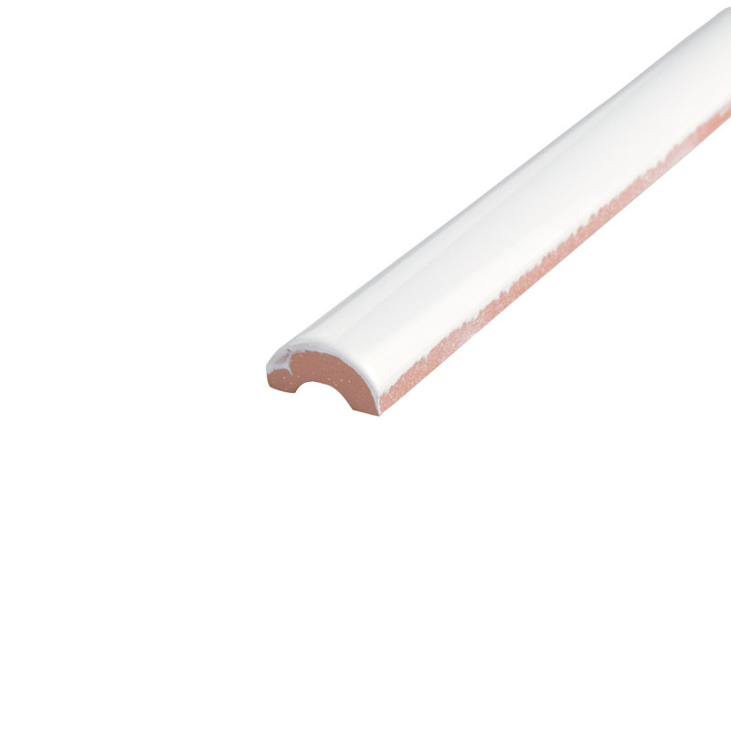 Bordon 1"x 7-7/8" Ceramic Quarter Round Wall Tile Trim in, Blanco