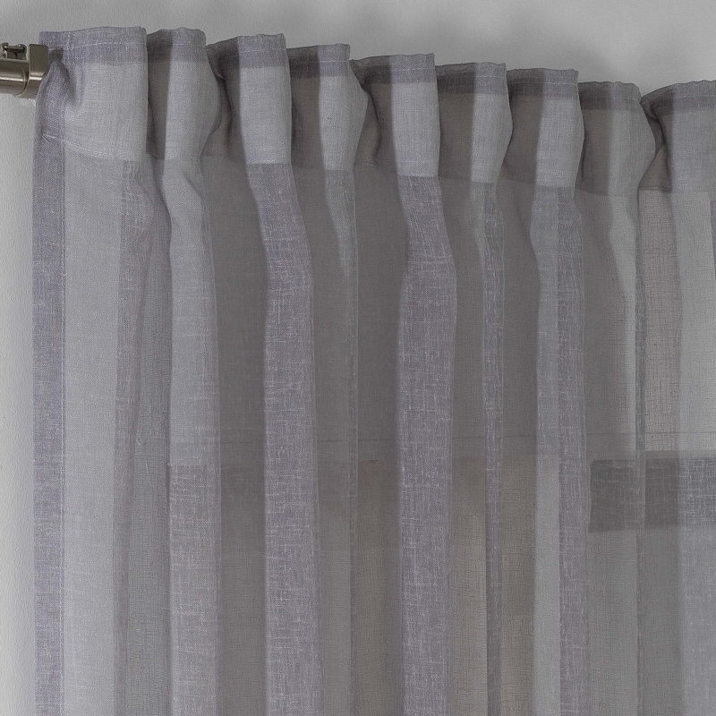 Sheer Curtain Panel Pair, 200cm Width x 280cm Drop, Grey
