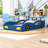 Wooden Twin Platform Bed With Safety Rails, Built-In Storage, Car-Shaped Design-384250379