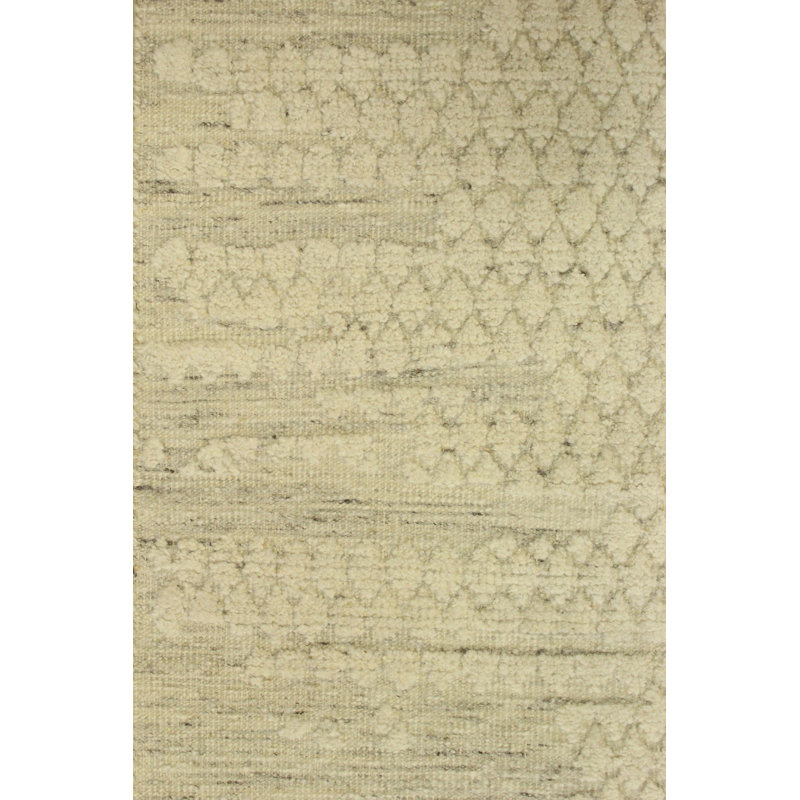New Indian Dew Drop High Low Wool On Cotton 12Ftx15ft3in Ivory