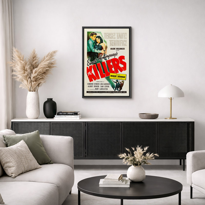 The Killers Classic Film Poster Artwork, Vintage Crime Movie Pictures, Framed Canvas Giclee Print Wall Art