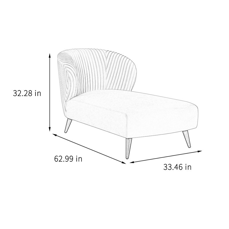Chaise longue simple en flanelle, Gris clair