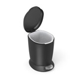 simplehuman 6 Liter / 1.6 Gallon Small Compact Round Bathroom Step Trash Can, Plastic