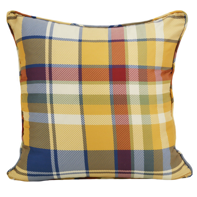 Colorful Plaid Country Polyester Square Throw Pillow