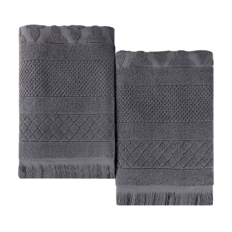 Serviette de bain Rolla, Gris, Ensemble de 3 serviettes de bain