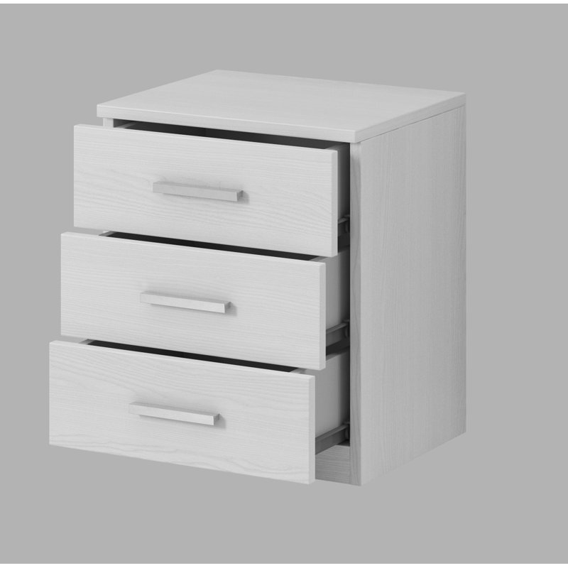 Colitta 46cm W Manufactured Wood Bedside Table, White