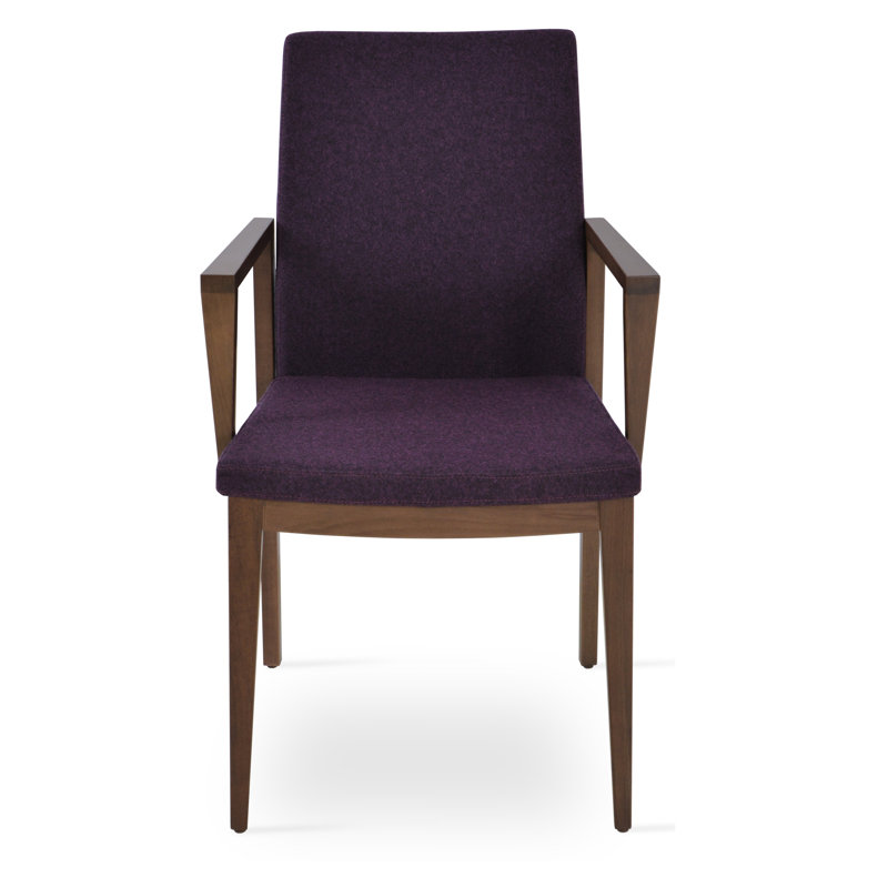 Fauteuil Pasha, Similicuir noir, Noyer