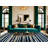 Washable Dark Blue White Striped Area Rug-961314337