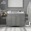 48 po X P 22 po P 35,4 po Meuble-lavabo blanc en H avec miroir-504286238
