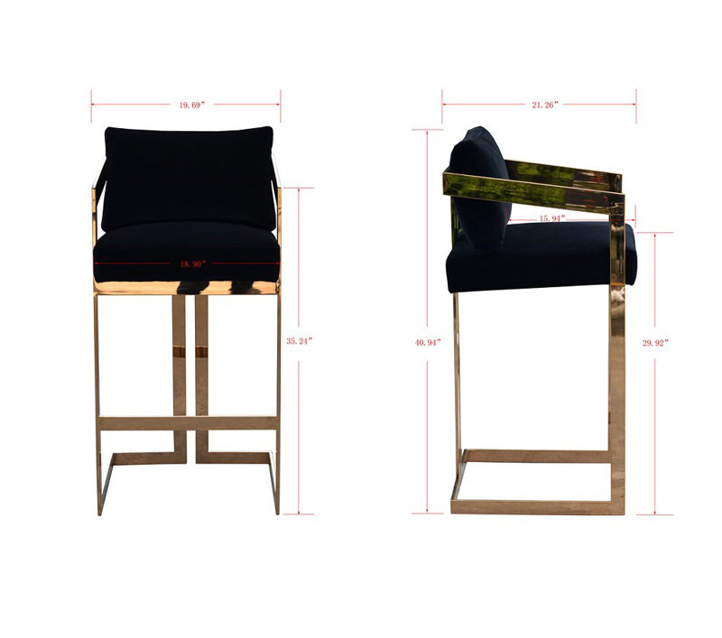Upholstered Stool, Black