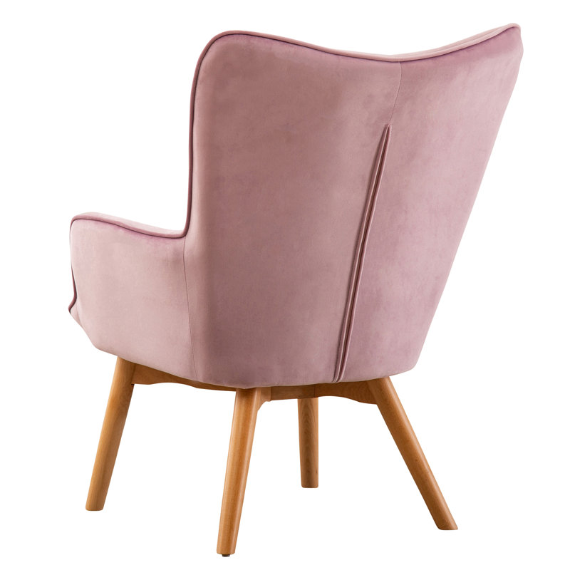 Kleiman Velvet Accent Chair, Pink