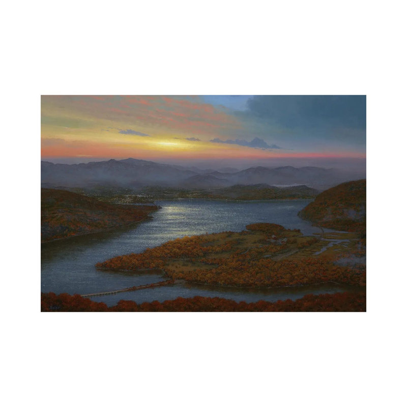 Sunrise Over Iona Island From Bear Mountain by Ken Salaz - Wrapped Canvas Painting, 20.32 cm H x 30.48 cm W