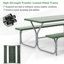 Red Barrel Studio 6 Ft Picnic Table Bench Set Outdoor Dining Table & 2 Benches With Metal Frame White-2104561696