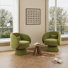 Fauteuil demi-tonneau pivotant rembourré (ensemble de 2)