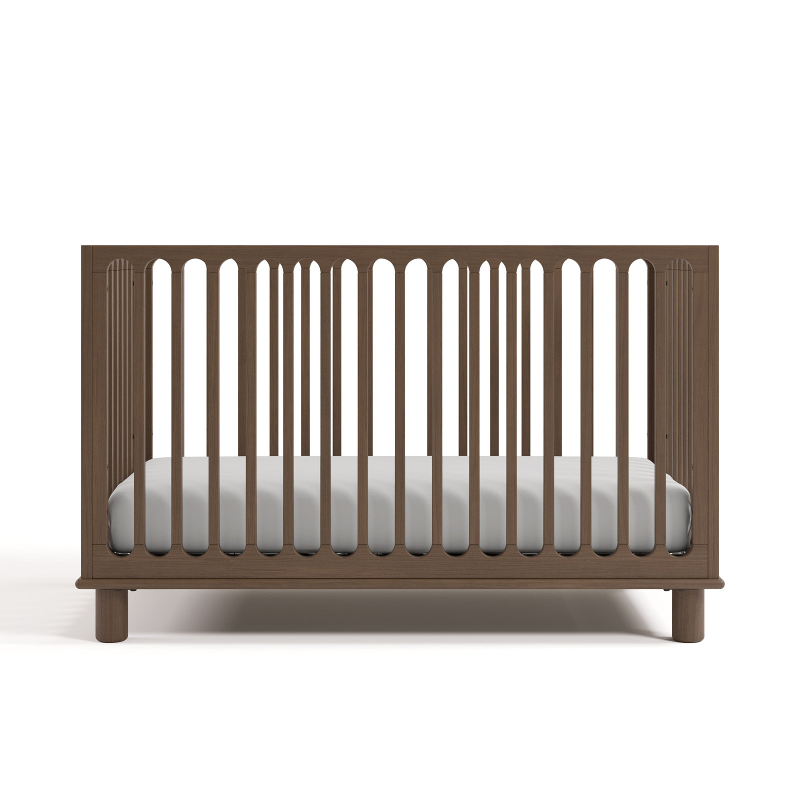 Sicily Deluxe 3-In-1 Convertible Crib With Bonus Toddler Guardrail, Hazelnut, Crib