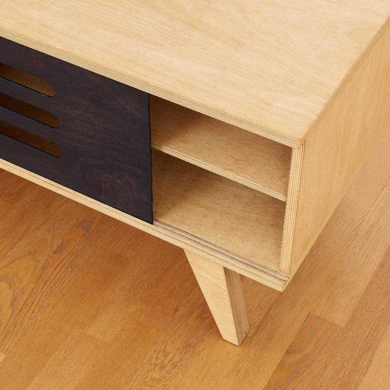 Harriett TV Stand for TVs up to 50", Oak and lacquered black