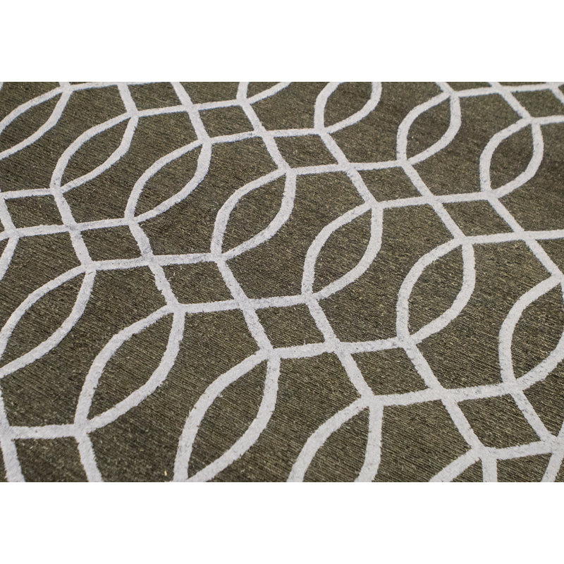 Geometric Area Rug in Dark Gray
