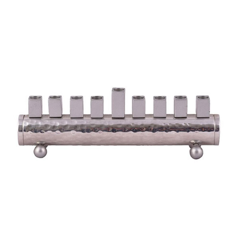 Hanoucca en laiton plaqué argent Judaica , Gris