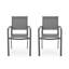 Chaise de salle à manger d'extérieur moderne en aluminium avec siège en filet (ensemble de 2) Chaises de salle à manger d'extérieur