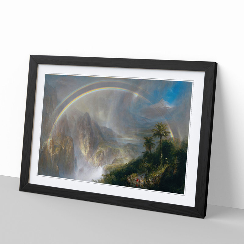 Rainy Season in the Tropics by Frederic Edwin Church - Picture Frame Painting, 27cm H x 36cm W x 2cm D, Black Framed