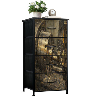 Dresser for Bedroom with 4 Storage Drawers inside lathe machine millings Dressers Chest of Drawers Steel Framed Fabric Closet Organizers for Dorm Entryway