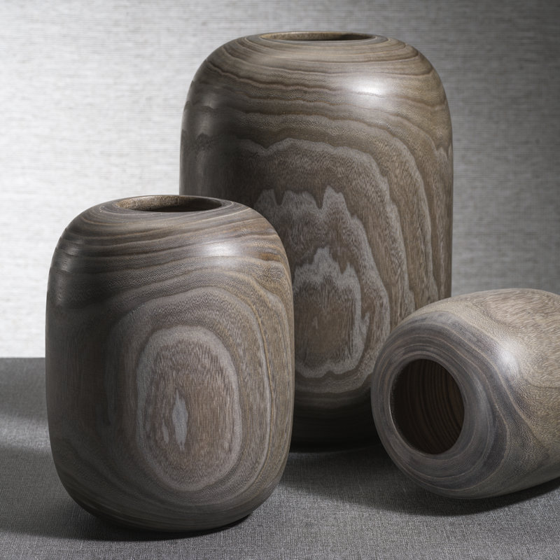 Vase en bois Sylva, H 15,75 po x l 11 po x P 11 po