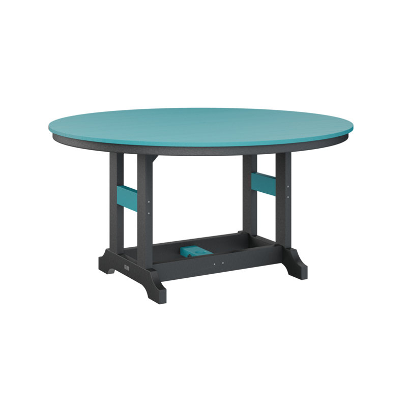 Table de bar ronde Berlin Classic, Noir, Bleu Aruba