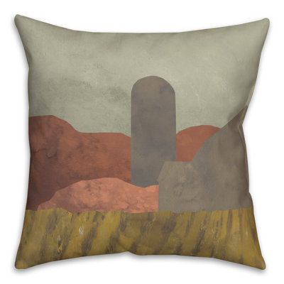 Boho Farmhouse Landscape Throw Pillow