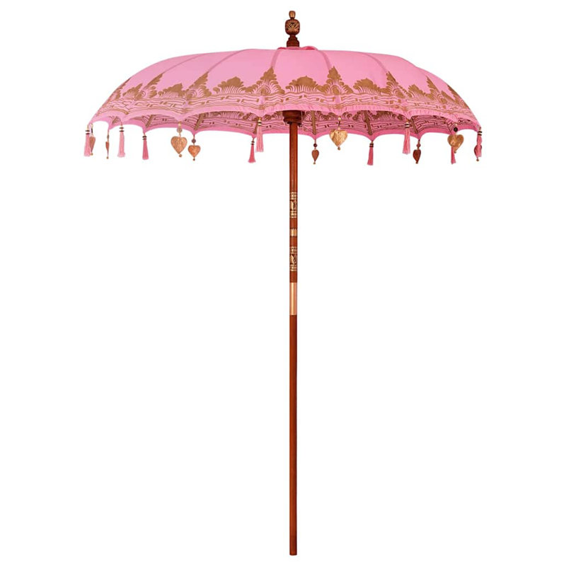 Beach Parasol, 260cm H x 185cm W x 185cm D, Pink Abstract