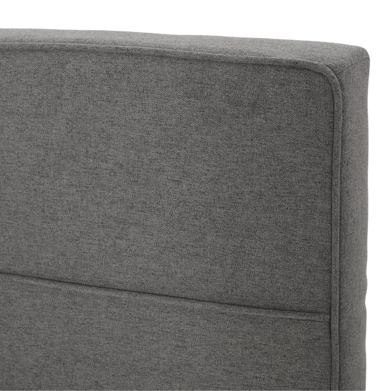 Tête de lit très grande / très élégante: motif gaufré, bords passepoilés, hauteur ajustable de 48,5 à 53 po, lit élégant en tissu d'ameublement gris anthracite, accessoire en tissu