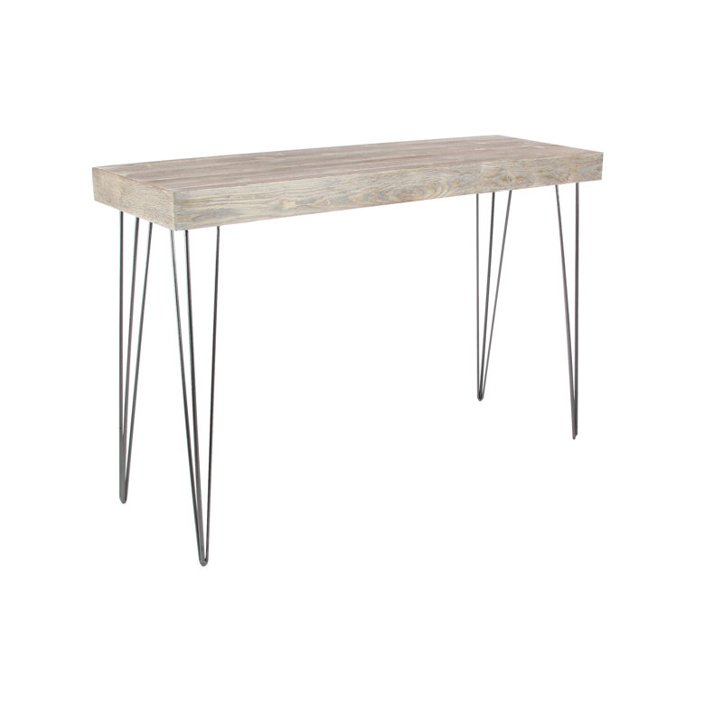 Modern Wood and Metal Console Table with Storage, 47'' Brown