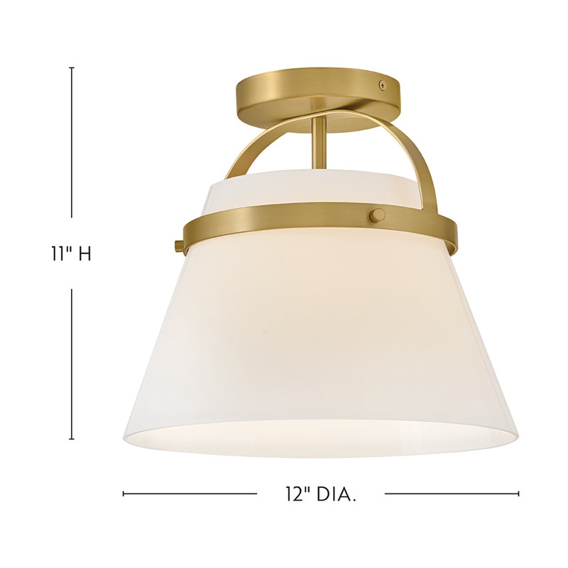 Merian Medium Semi-Flush Mount Modern Ceiling Light, Bronze