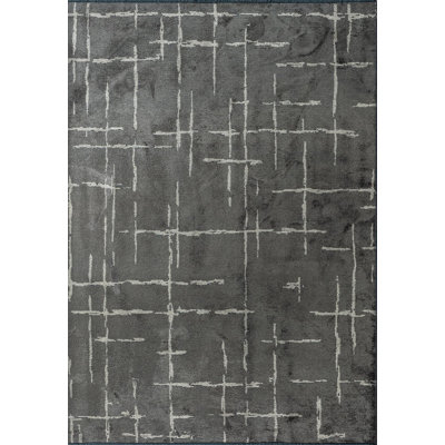 Rapture Abstract Area Rug in Gray