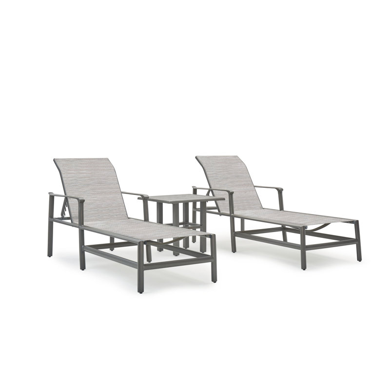 Chaise longue réglable Aspen Sling, Teck vieilli