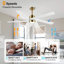 Ventilateur de plafond standard à DEL à 5 pales Athanafis avec télécommande et ensemble d'éclairage inclus-653865807-664920894-625809389